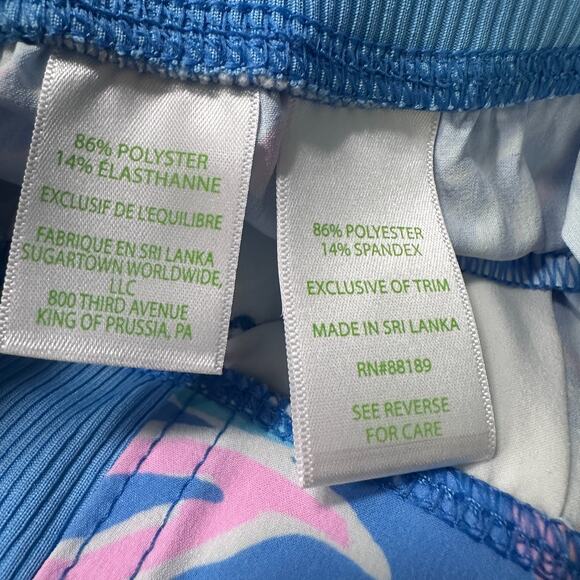 Lilly Pulitzer Luxletic Run Around Pants Women’s XS Zanzibar Blue Fish Kiss Pink - Picture 8 of 11